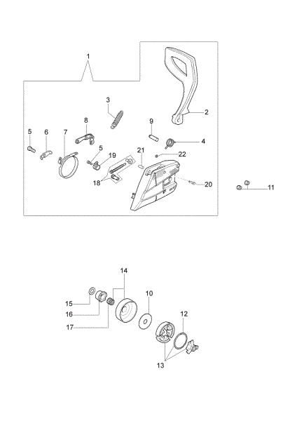 Clutch and brake GS 44 (Euro 1) Chainsaw