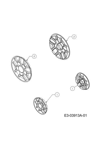 Wheel covers G 55 VBX 4-IN-1 Cat. 2012 Lawnmower