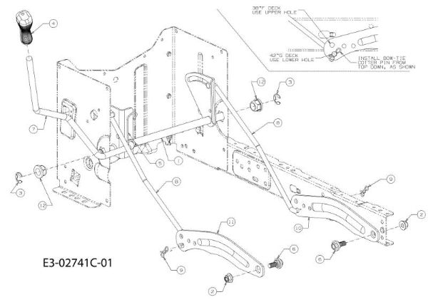 Cutting plate lifting TORNADO 97/13 T Cat.2012 Garden tractor