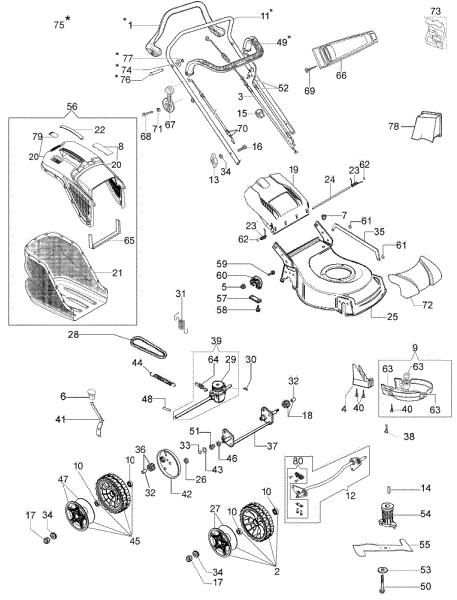 Complete illustrated parts list G 53 TBX COMFORT PLUS Lawnmower