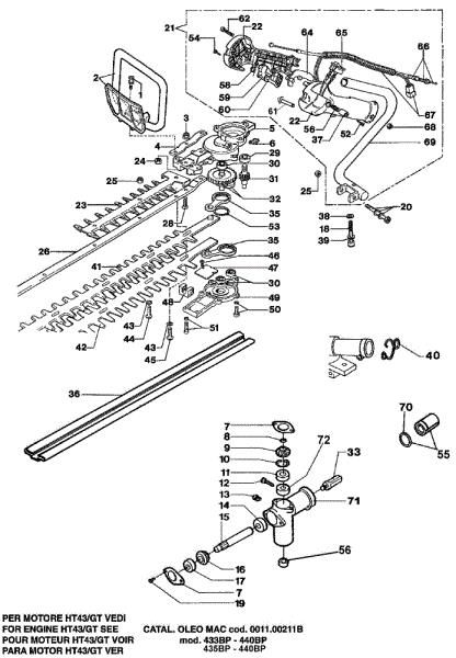 Blades assy HT 43 Hedgetrimmer