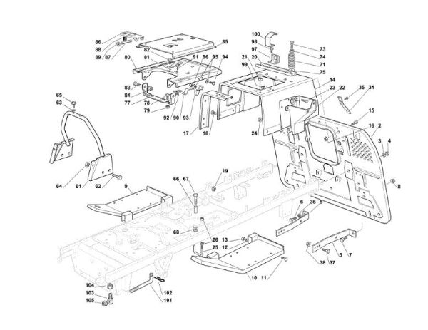 Frame OM 102C/18,5H Cat.2012 Garden tractor