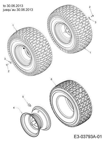 Rear wheels TORNADO 97/13 T Cat.2013 Garden tractor