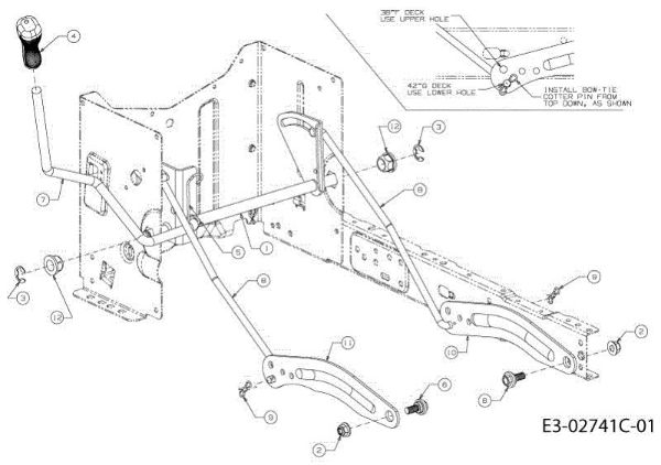 Cutting plate lifting TORNADO 97/13 T Cat.2013 Garden tractor