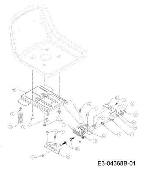 Seat support TORNADO 97/13 T Cat.2013 Garden tractor