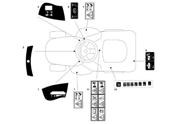 Labels (1/2) OM 101C/16K H Cat.2013 Garden tractor