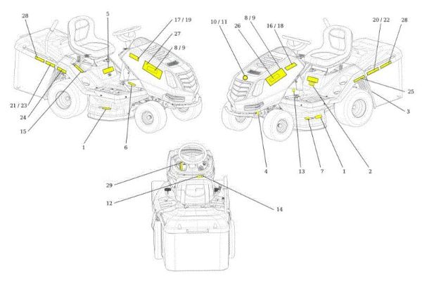 Labels OM 92S/16H Cat.2014 Garden tractor
