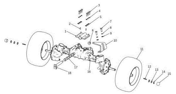 Front axle OM 106S/24H 4X4 Cat.2014 Garden tractor