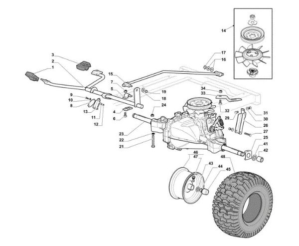 Transmission OM 108L/18,5 H Cat. 2014 Garden tractor