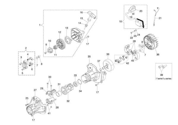 Starter assy and clutch BC 350 S Brushcutter
