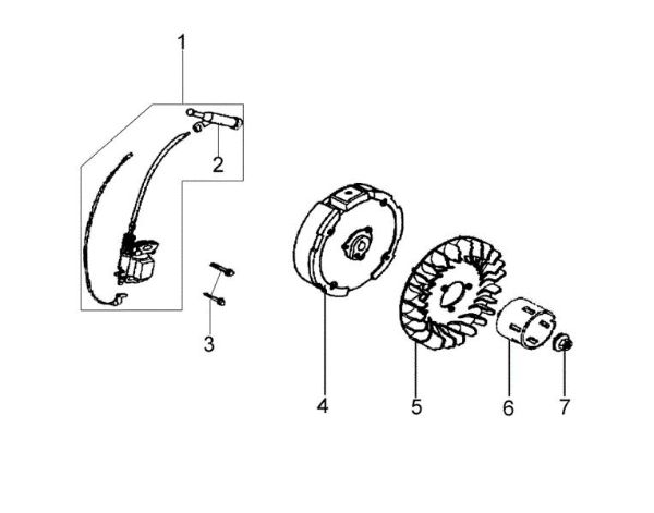 Flywheel and coil MH 150 RKS (K700 H - SN T210) Rotary tiller
