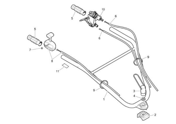 Handle-bar adjustable and control box MH 180 RS Rotary tiller
