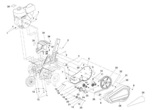 Unit (Bonnets) MH 180 RS Rotary tiller