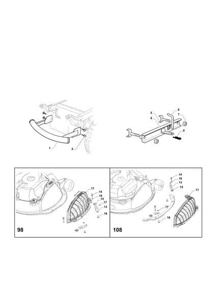 Optional on request OM 108L/18,5 H Cat. 2015 Garden tractor