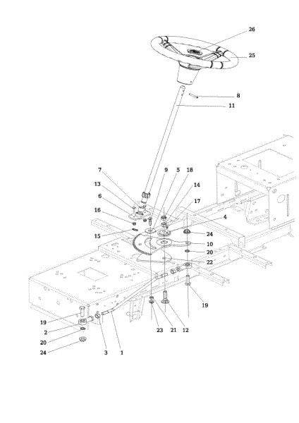 Steering arm OM 106/18 H Cat. 2015 Garden tractor