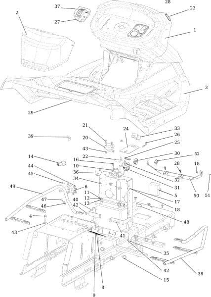 Dashboard OM 107 L/17,5 H Cat. 2016 Garden tractor