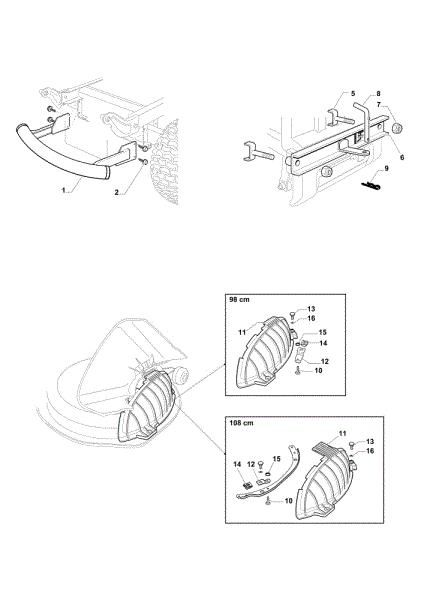 Optional on request OM 108L/18,5 H Cat. 2016 Garden tractor