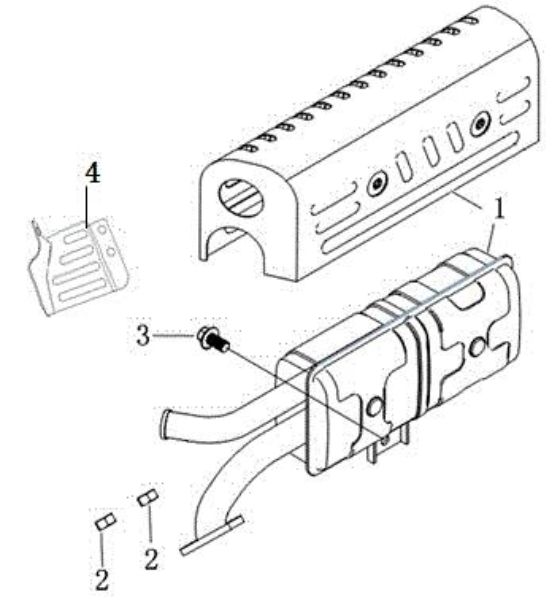 Muffler MH 197 RKS (K800 HC) Rotary tiller