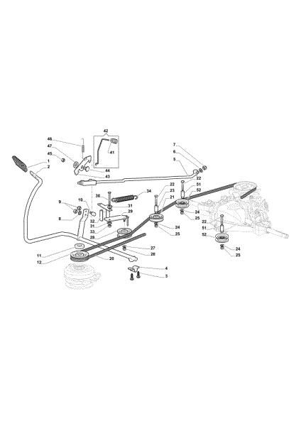 Brake and gearbox controls OM 84/14,5 K H Cat. 2017 Garden tractor