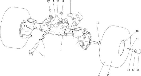 Front axle OM 106/24 KH (K2400AVD V-Twin) 4X4 Cat. 2017 Garden tractor