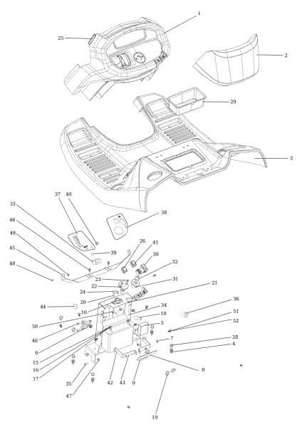 Dashboard OM 124/22 HP Garden tractor