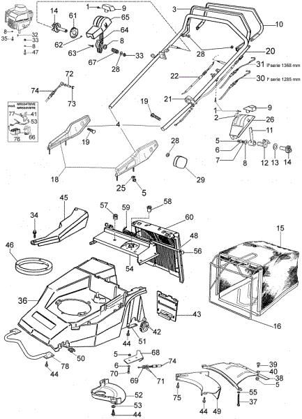 New handle (From January 2003) LUX 53 VE Lawnmower