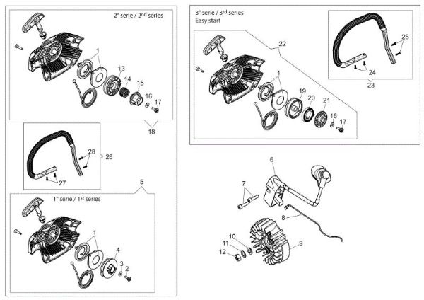 Starter assy GSH 560 (Euro 2 - Euro 5) Chainsaw