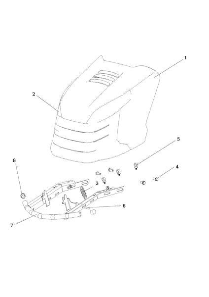 Hood (3/3) OM 107 L/16 KH (K1600AVD) Cat. 2018 Garden tractor