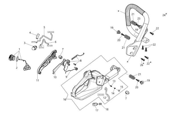 Tank and handle GS 45 (Euro 1) Chainsaw