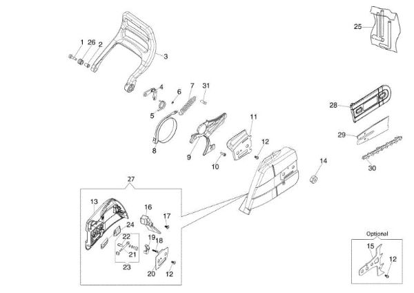 Brake and chain cover GS 651 (EURO 5) Chainsaw