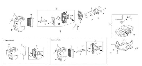 Tank and air filter BCH 40 T Brushcutter
