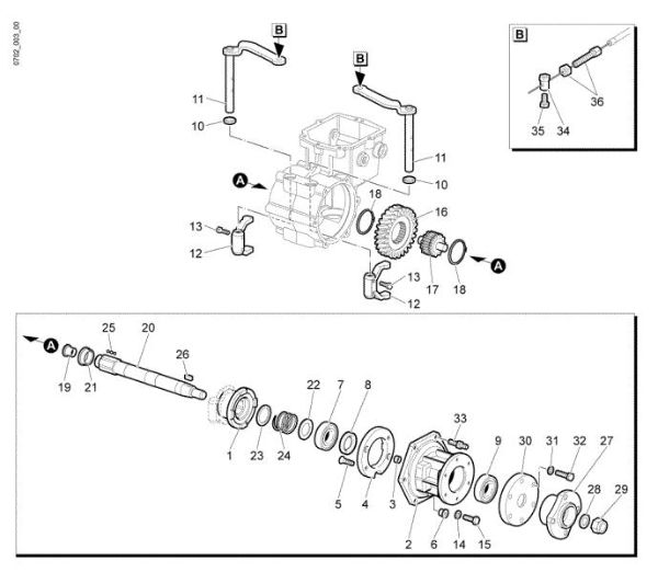 Gears (Gearbox) (2/2) WB 65 (K1100 H) Flail mowers