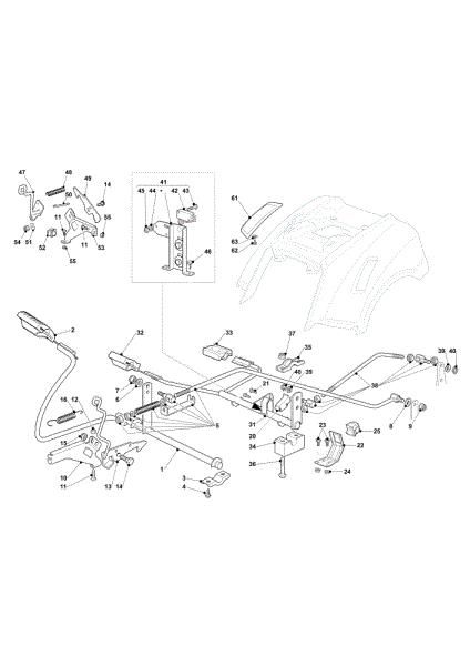 Brake and gearbox controls OM 93/16 K Cat. 2020 Garden tractor