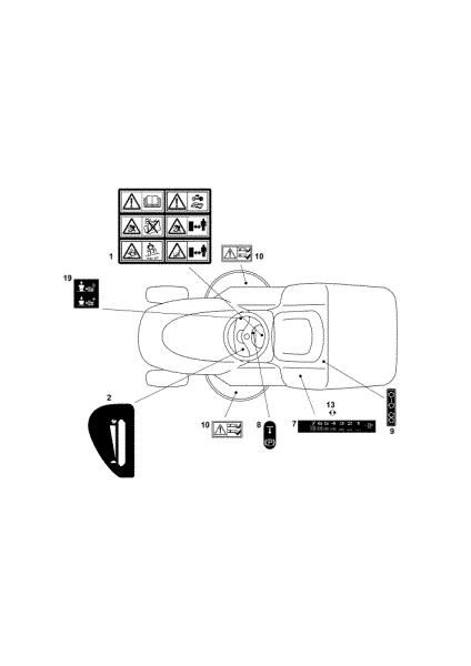 Labels (1/2) OM 123/22 V Cat. 2021 Garden tractor