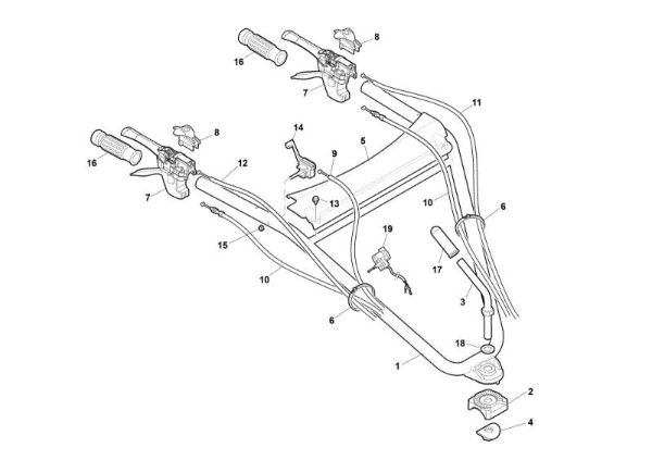 Complete handle WB50 (K800H) Flail mowers