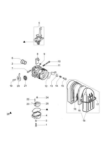 Carburetor SA 45 TL Water pump