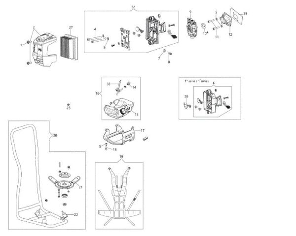 Tank and air filter BCH 50 BP (SEMAK) Brushcutter