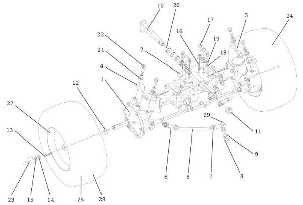 Front axle APACHE 92 EVO 4x4 (K2400AVD V-Twin - EURO5) Cat.2022 Garden tractor