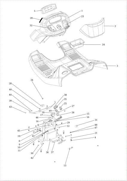 Dashboard OM 106/24 KH (K2400AVD V-Twin) 4X4 Cat. 2022 Garden tractor