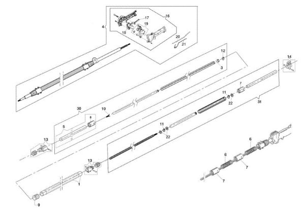 Trasmission rod PPX 275 Application (Pole pruner)