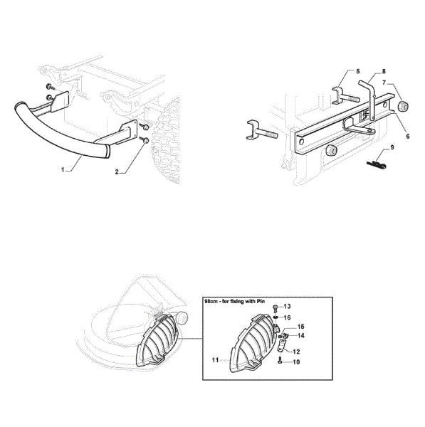 Optional on request GLX 14-98HS Garden tractor