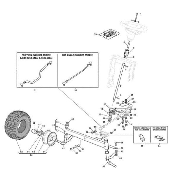 Steering arm GLX 20-108HS Garden tractor
