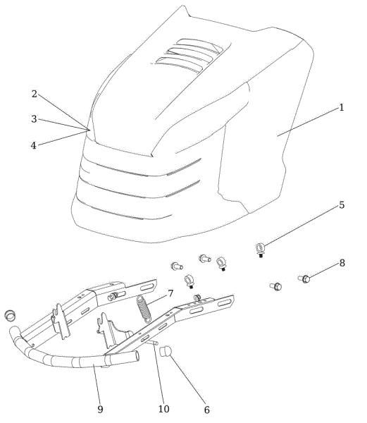 Hood (2/2) OM 106/22 H Change Cat. 2023 Garden tractor