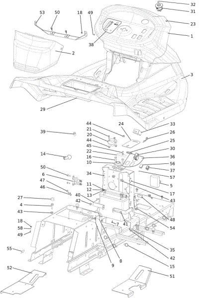 Dashboard OM 107 L/24 KH (K2400AVD V-Twin - EURO5) Cat. 2023 Garden tractor