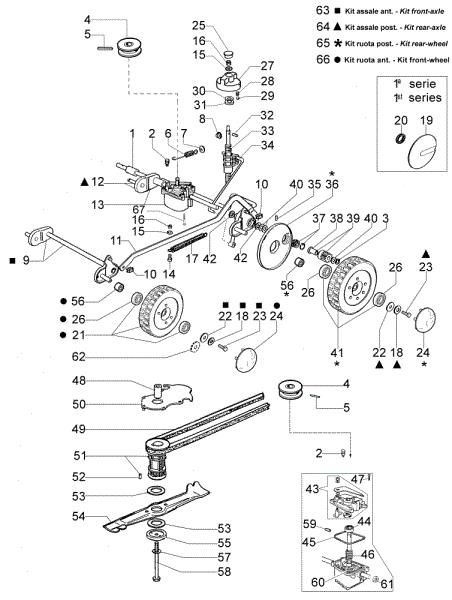 Axle assy LUX 53 TBT Lawnmower