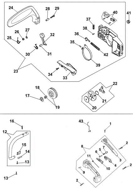 Clutch and handles 932 Chainsaw