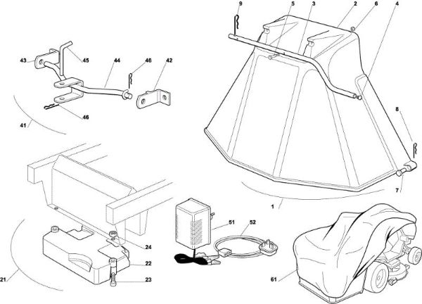 Optional on request OM 102C/17M Garden tractor