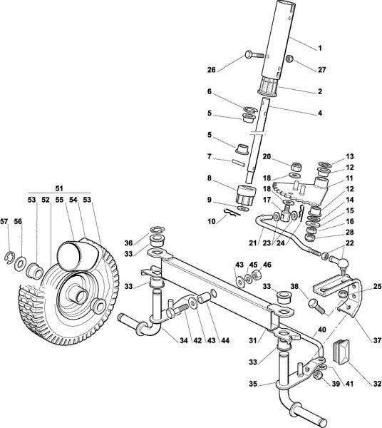 Steering arm OM 63C/6,5M Cat. 2001/2002 Garden tractor