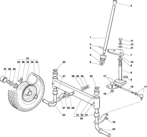 Steering arm OM 72C/12,5M Cat.2002 Garden tractor