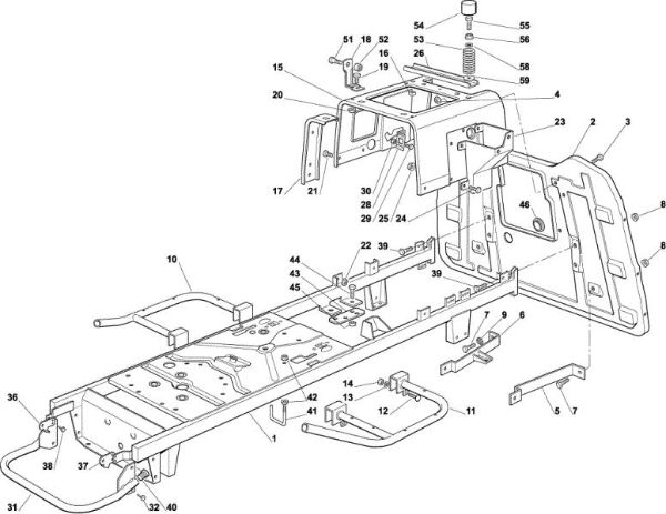 Frame OM 92C/13,5H Cat.2001 Garden tractor